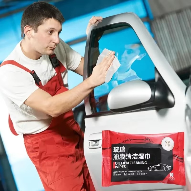 1-5packs Auto Glas Reiniging Olie Film Verwijderen Natte Doekjes Handig Voorruit Olie Film Remover Auto Glas Snel wassen Tool