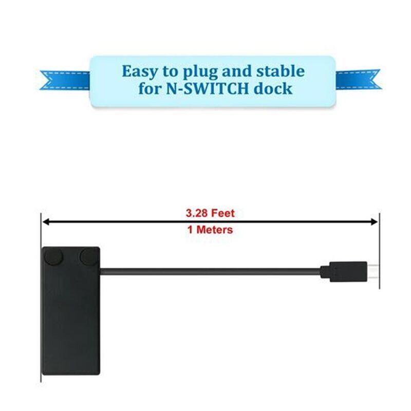 NS Accessories Dock and Charger Extender Cable for Nintendo Switch, Support 10 Gbps Data Transfer Rate - 3.28 feet