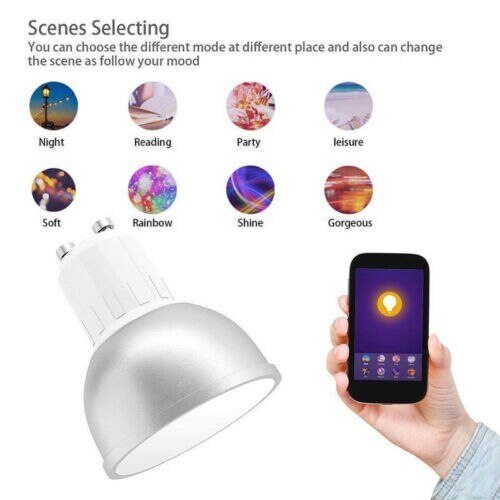 GU10 Smart Bulb Wireless WiFi App Remote Control Light - Alexa Google Home