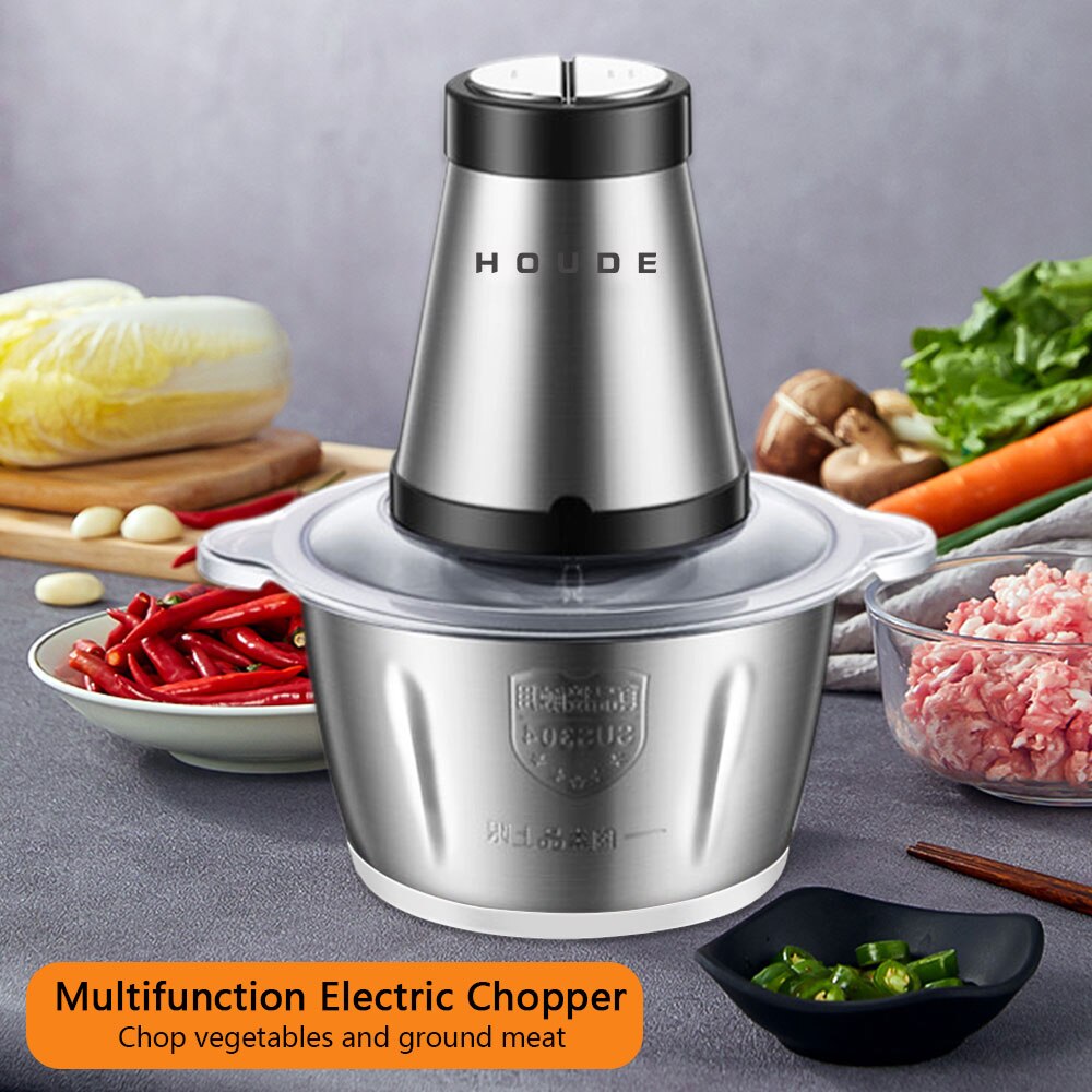 Electric Chopper Minner 500W Powerful Meat Grinder Vegetble Mixer 220V-240V 2 Speed Stainless steel 2L Capacity