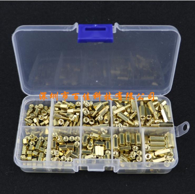 M3 hexagonal copper column single head double pass copper column spacer column isolation column set (300 pieces/box)