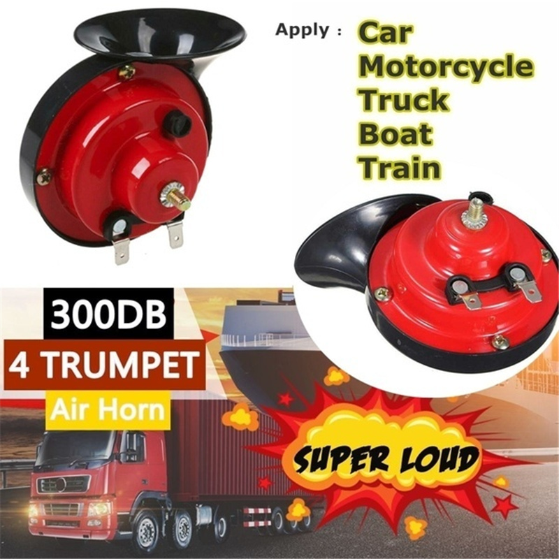 12V 300dB 4 Trompete Super Laut Luft Horn Kompressor mit Montage Bausätze Auto Trompete Lautsprecher
