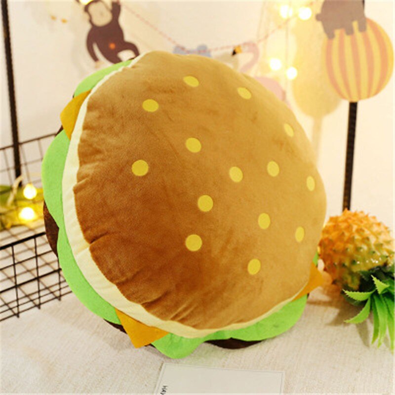 Burger Plush Toy Soft Padded Cushion Cute Hamburger Pillow Boy Girl Birthday: 30cm