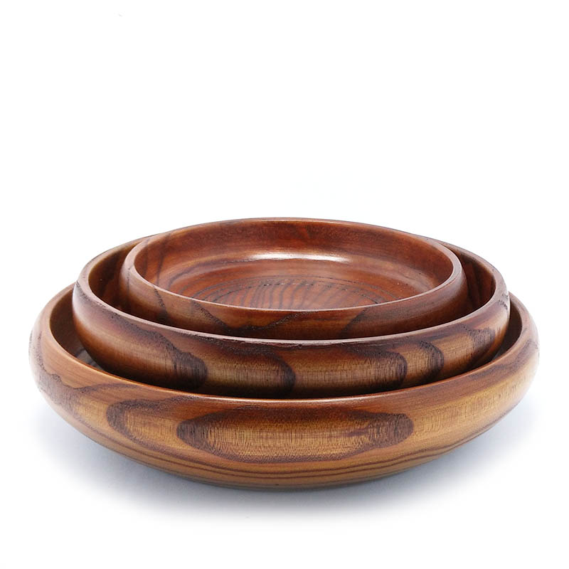 Saladier en bois massif grande taille fruits/Snack stockage Jujube 1pc vaisselle ustensiles amicaux