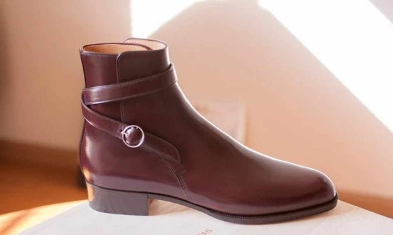 Herresko håndlavede pu læder klassiske spænde strop støvler lav hæl stilfulde afslappede chelsea støvler zapatos 4 m 879