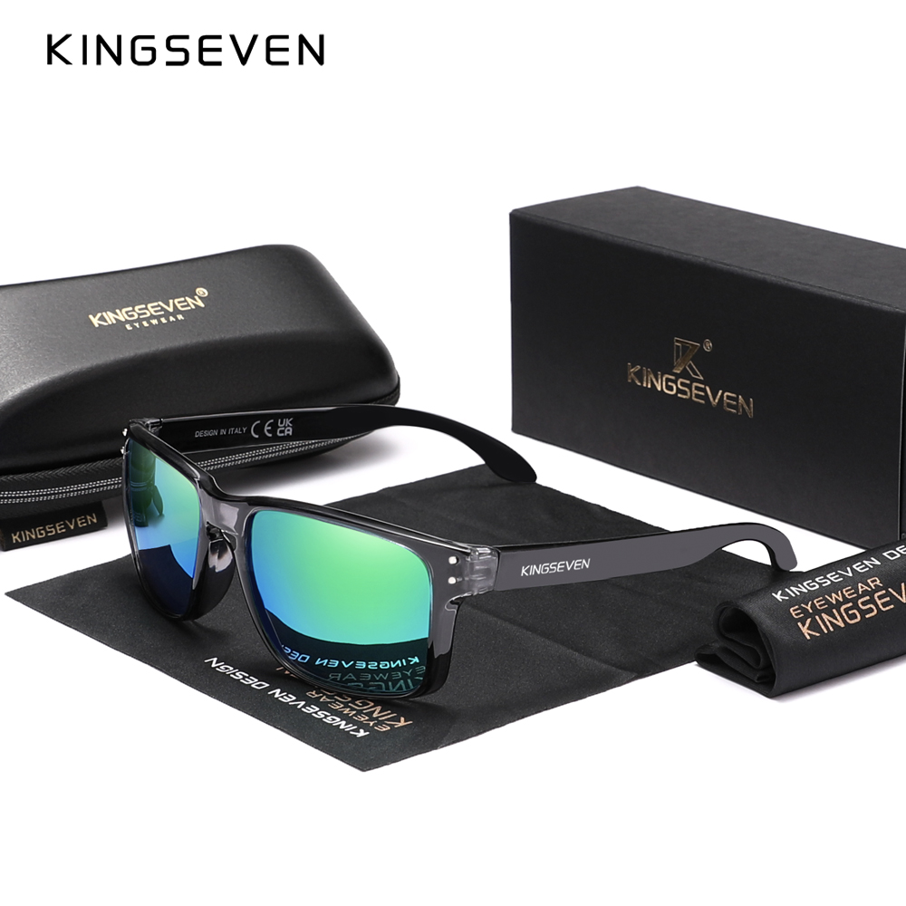 KINGSEVEN Retro TR90 Polarized Square Sunglasses Women Men Carbon Fiber Pattern Outdoor Sports Eyewear: Beige
