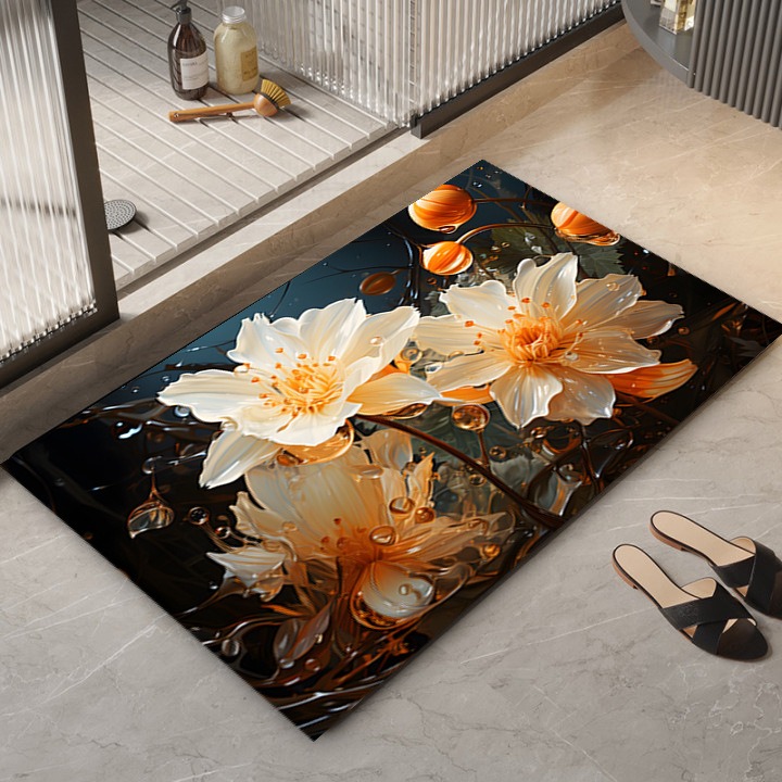 Décoration de la maison salle de bain tapis de sol absorbant chambre salon entrée tapis maison cuisine imprimé tapis de sol: 1200 millimètres x 1200 millimètres / green