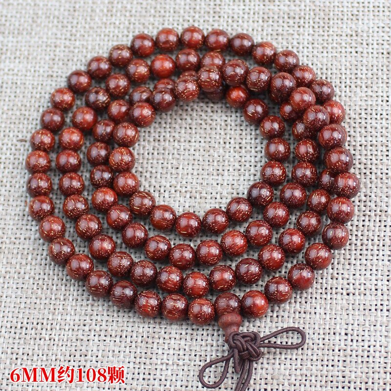 Zambia Bloed Sandelhout Oud Materiaal Gebed Kralen Kunstmatige Gouden Ster Ruwe Hout Mhogany Wenwan Ketting: 6mm