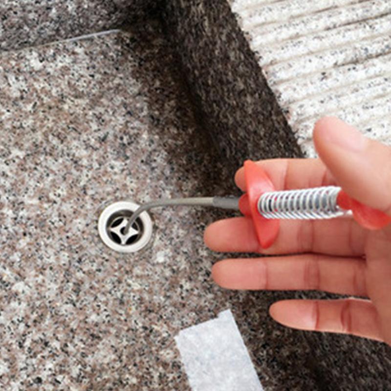 Practical Spring Drain Bendable Pipe Cleaner Bathroom Toilet Pipes Cleaning Tool Hair Removal Toilet Kitchen Cleaning Tools