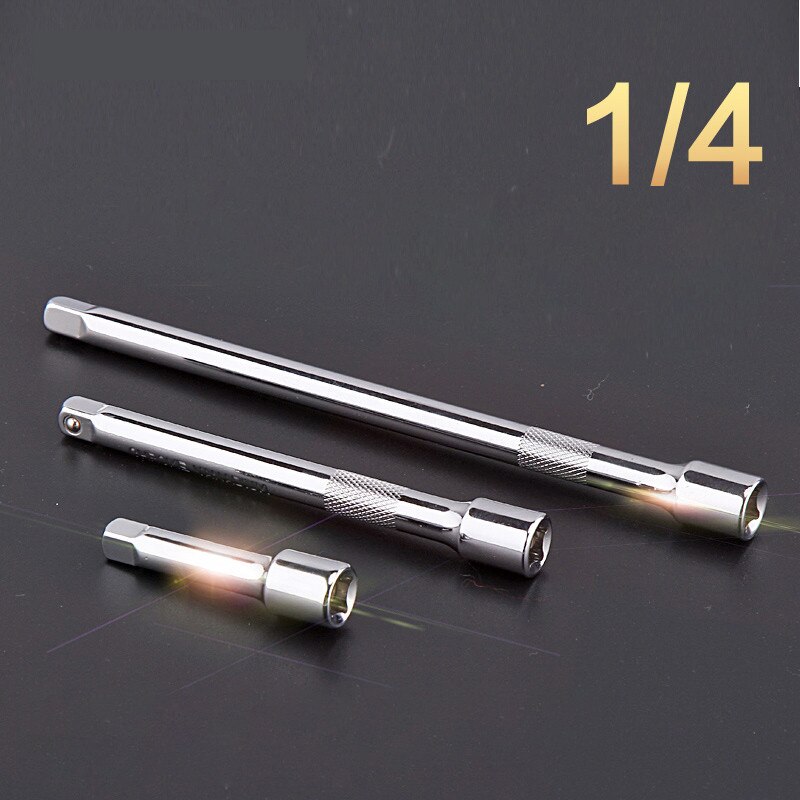 1/4 50-250mm Socket Ratchet Wrench Extension Bar Spanner Extend Manual Sleeve Piece Adjustment Hand Tools For Car Bicycle Repair