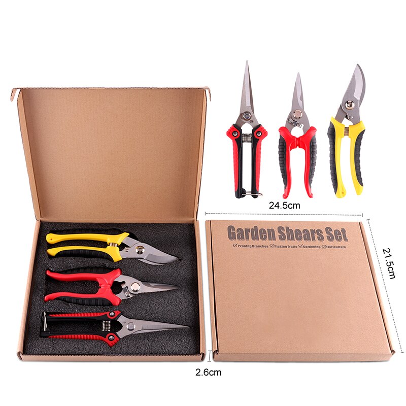 Shrub Garden Branch Shear Clippers Folding Saw Set Trim Horticulture Pruner Blade Cut Secateur Scissor Orchard Pruning Shears: Garden Shear Set B