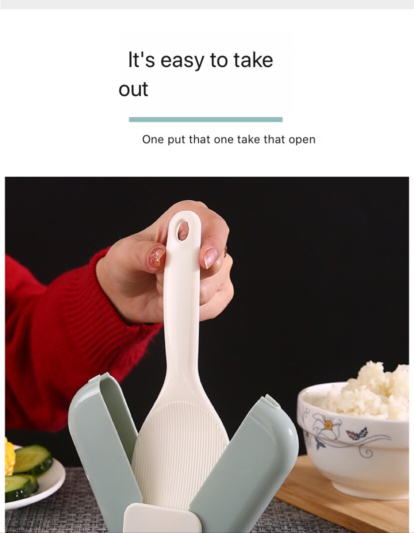 2 piece of household non-stick rice scoop storage rack can stand up automatically open and close easy to clean dust cover