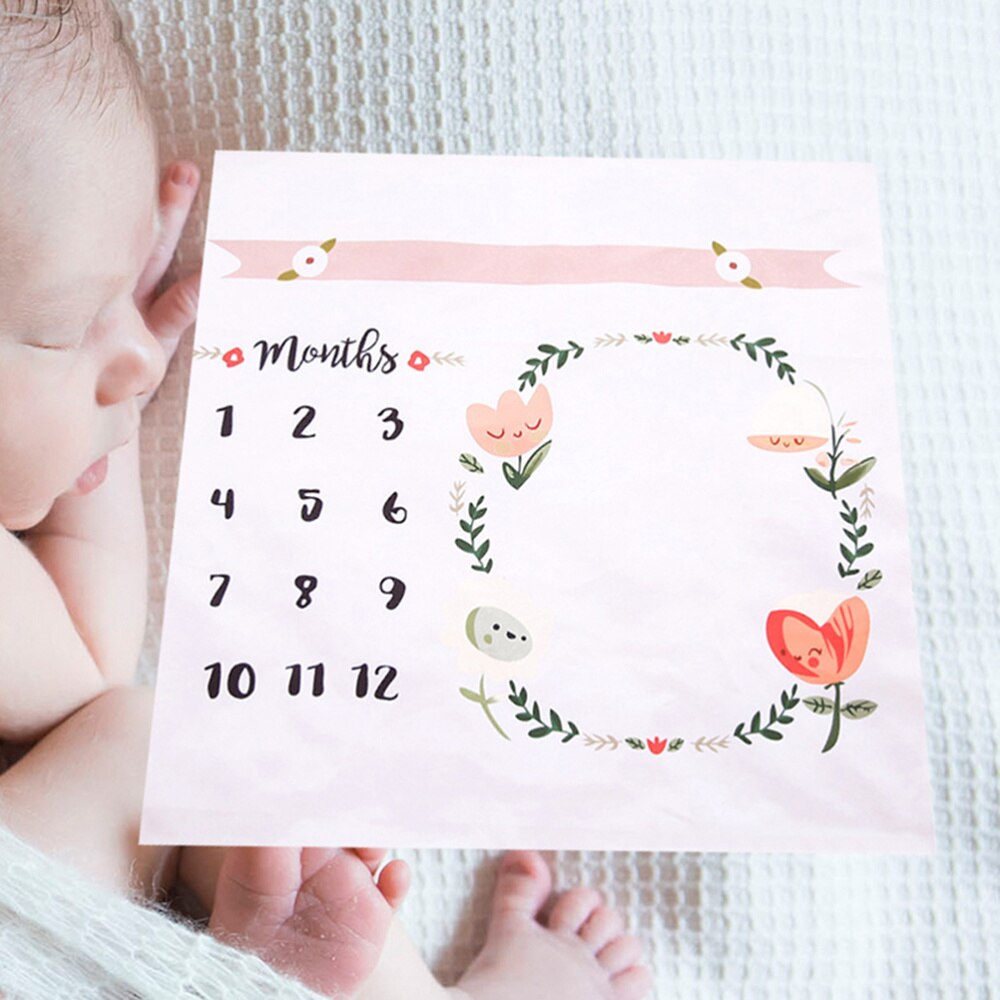 Monthly Milestone Blanket Newborn Photography Background Blanket Baby Shower Props(Colorful): Default Title