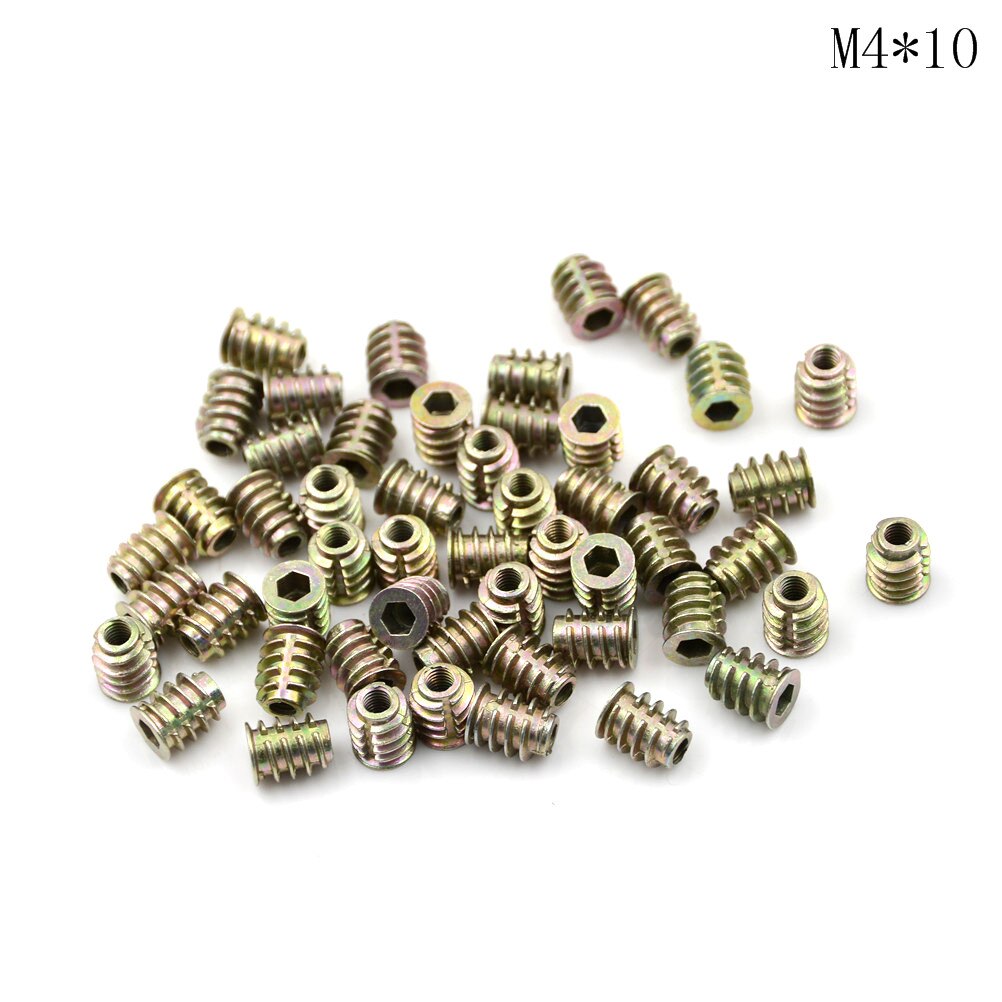 50Pcs M4 * 8/10/M5*10/8/13/M6*10/13 Zink legering Meubels Hex Socket Drive Hoofd Moer Schroefdraad Voor Hout Insert Noten: A2