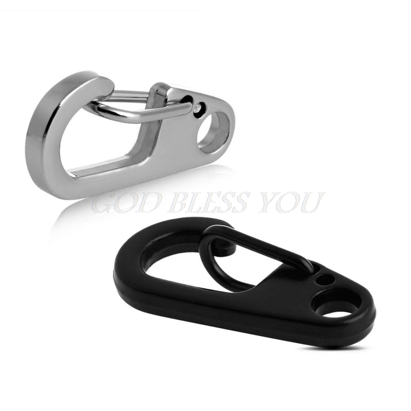 Climbing Safety Harness Useful Stainless Split Steel Keychain Ring Key Clasps Clips Snap Hook