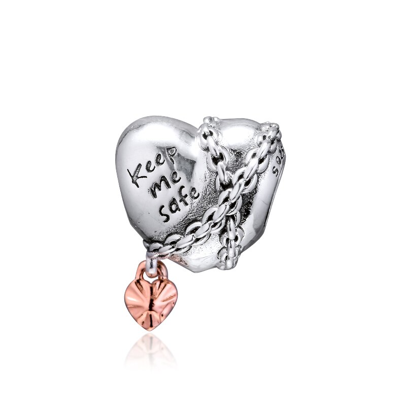 100% 925 Sterling Silver Classic Heart Shape 15 Charm Beaded Bracelet DIY Accessories Beaded: Silver