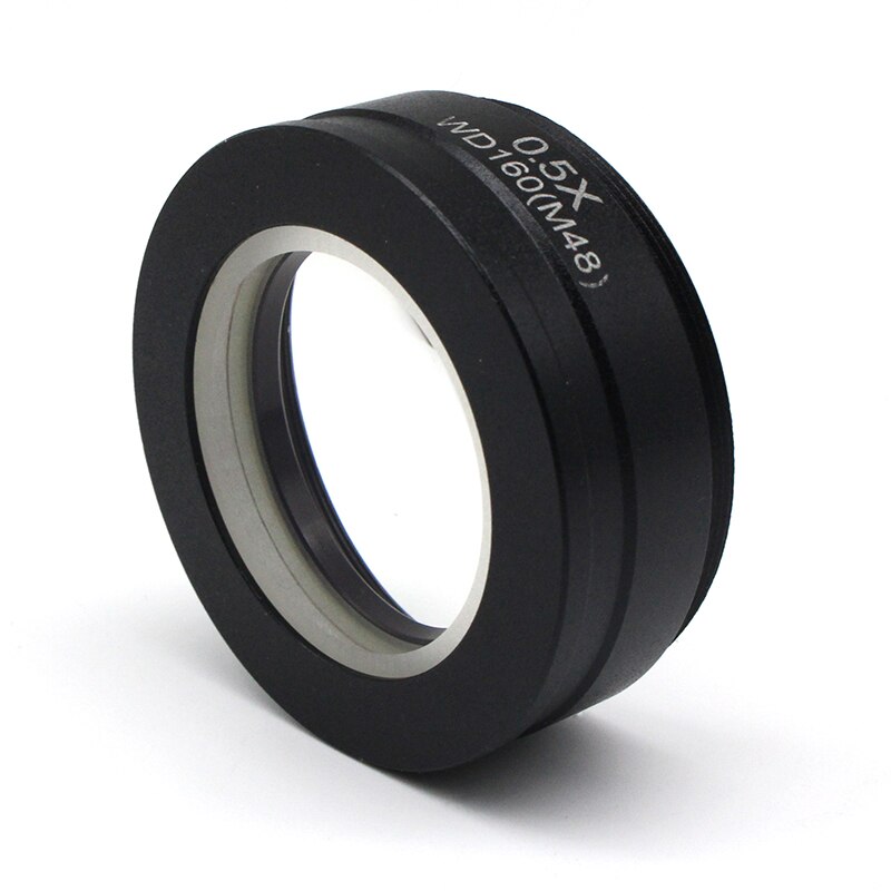 0.5x barlow objektiv linse arbejdsafstand 160 mm hjælpelinse f/ stereomikroskop m/ monteringsstørrelse  m42 m48 m50 m52 x 0.75mm