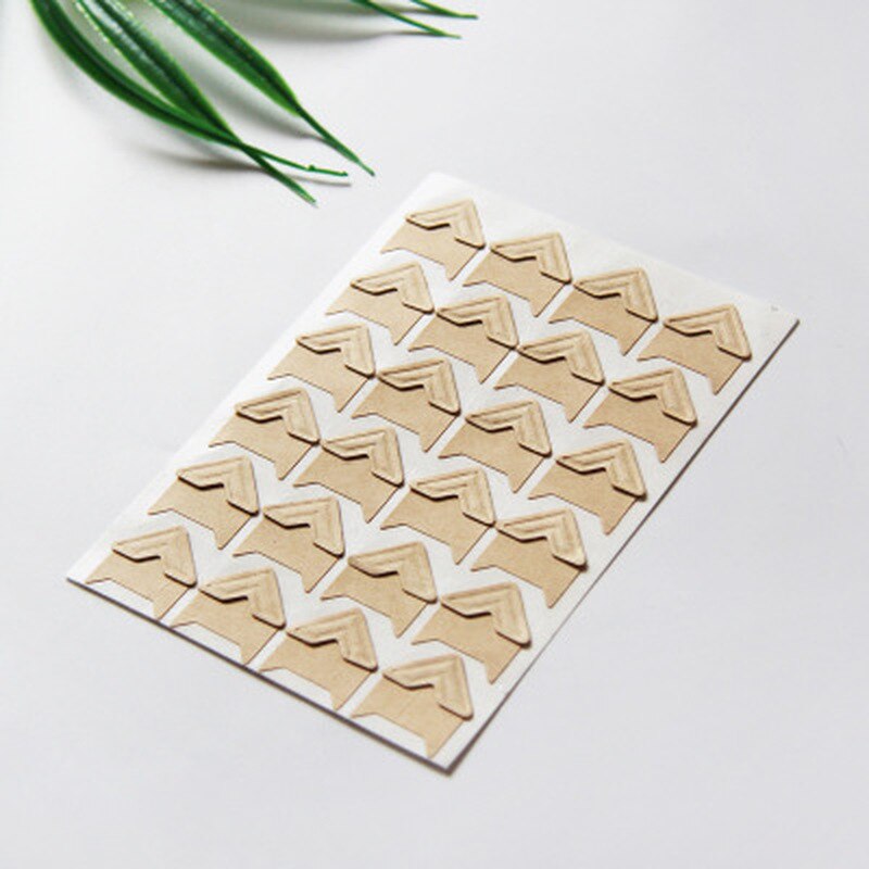 120 pcs/lot DIY Vintage Corner Photo Albums Corner Stickers Kraft Paper Album Frame Decor Scrapbooking Decoration 5 Sheets: Red
