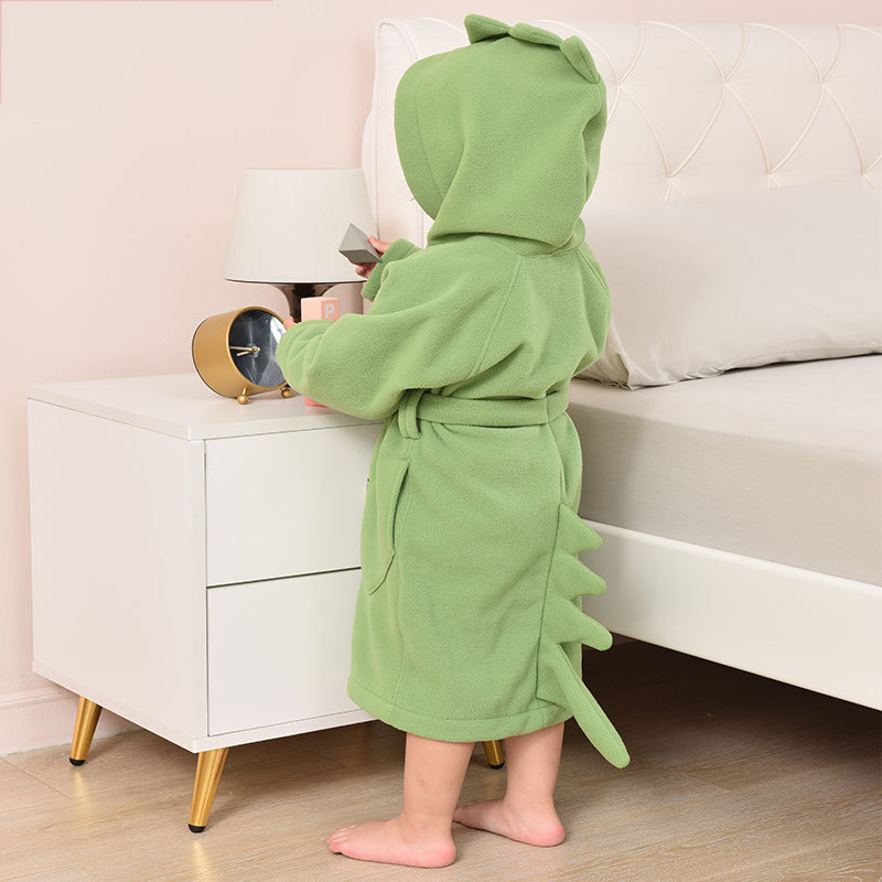 Bata de baño con capucha para niños y niñas, ropa de dormir de 90-140CM, pijamas con animales