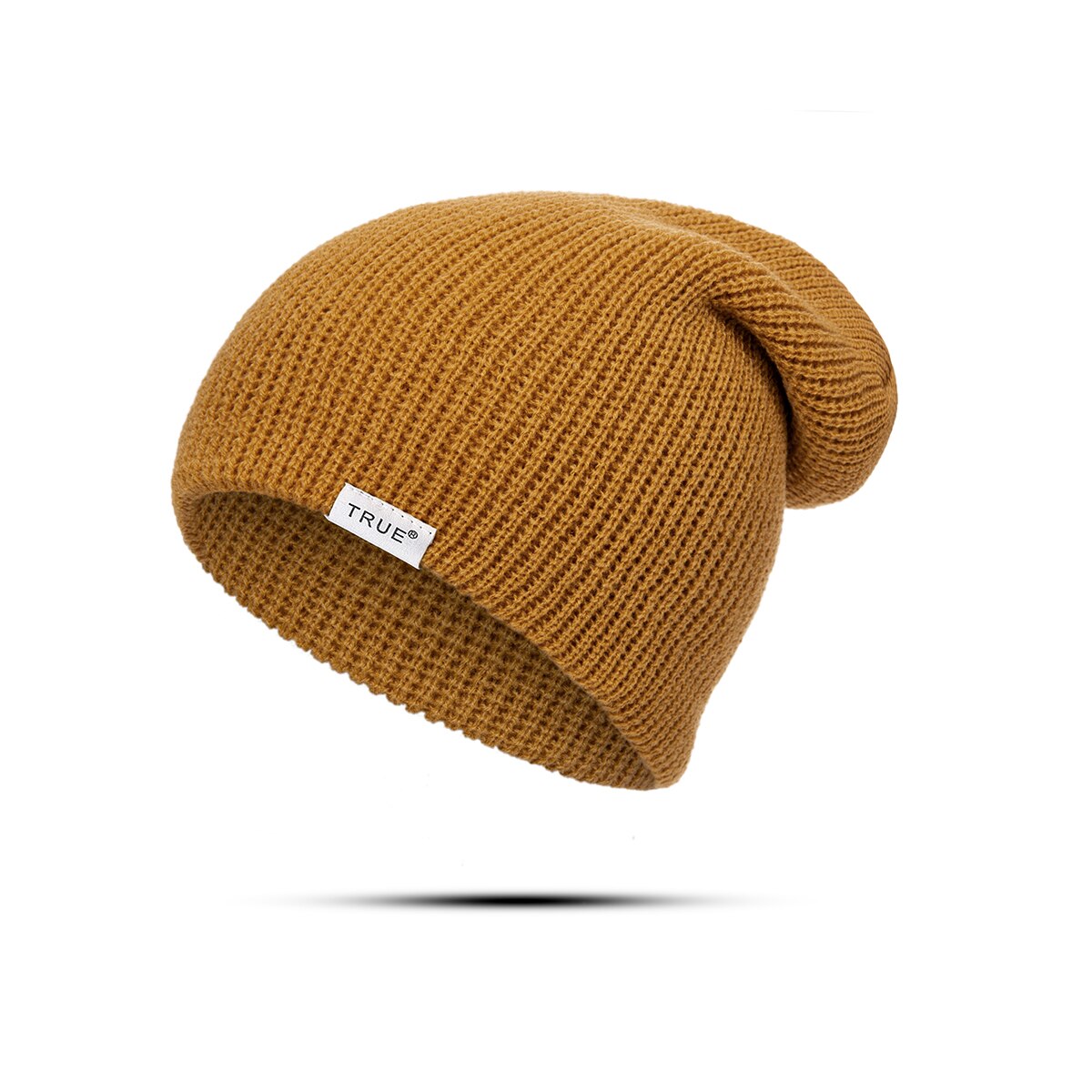 Urdiamond dames winter muts heren gebreide zachte muts effen kleur skullies mutsen warme jongens meisjes mutsen letter muts gorro: Geel