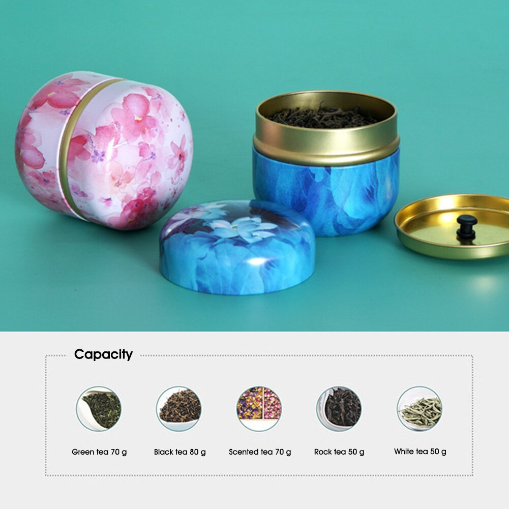 Classical Chinese double-lid tea cans, sealed oval tea cans, suitable for bulk tea, rock candy and coffee