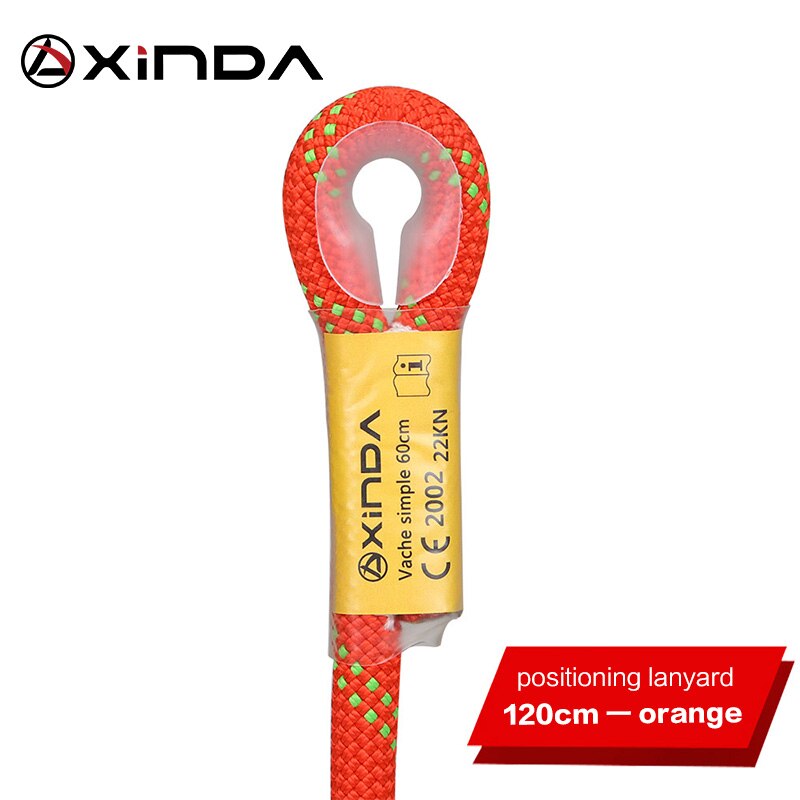 Xinda Rock Climbing 10.5mm Dynamic Lanyard Protective Eye-to-eye Sling Mountaineering Equipment: Orange-120cm