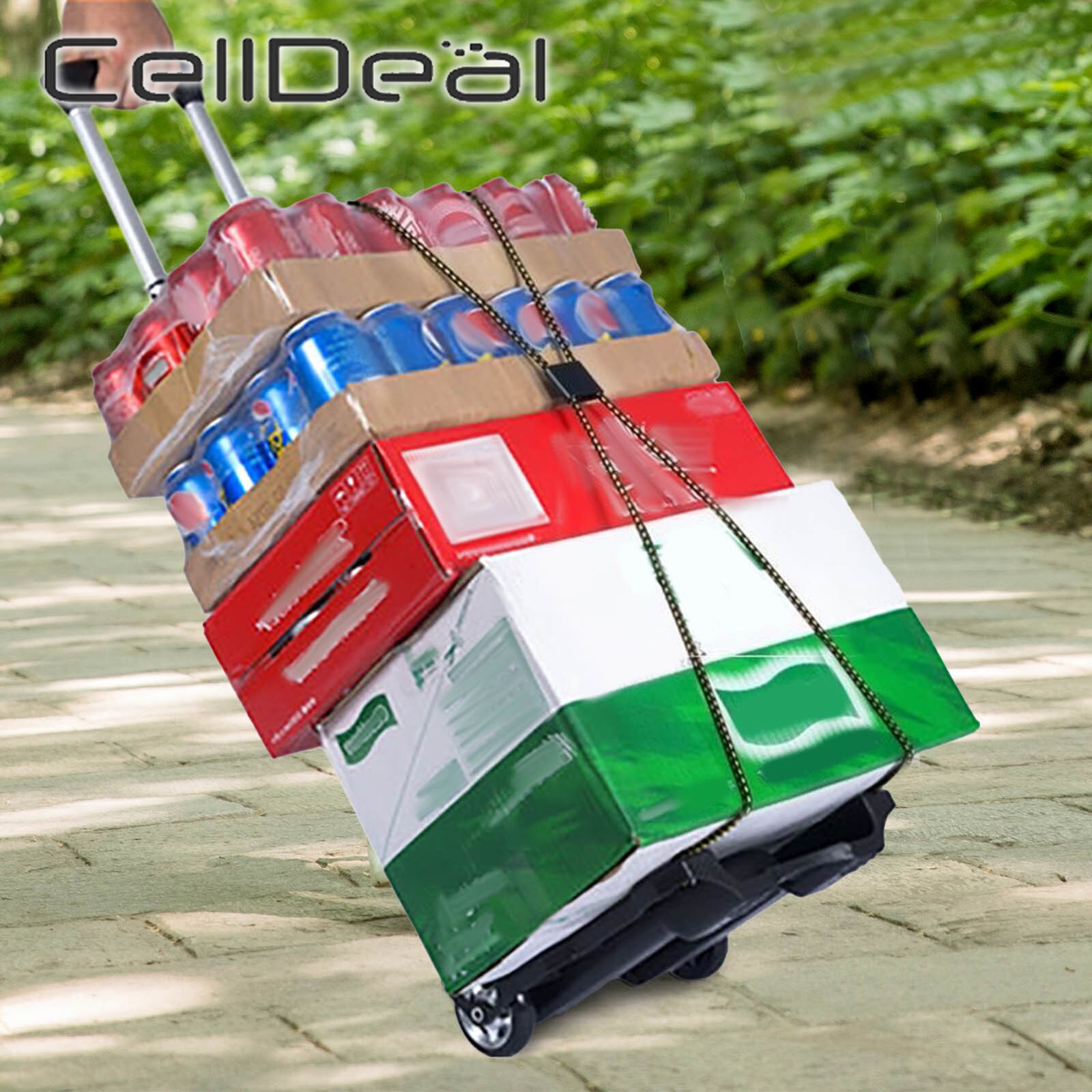 Portable Foldable Trolley Luggage Suitcase Shopping Aluminum Plastic Trolley Load 20KG Black Large Capacity Easily Pull The Cart