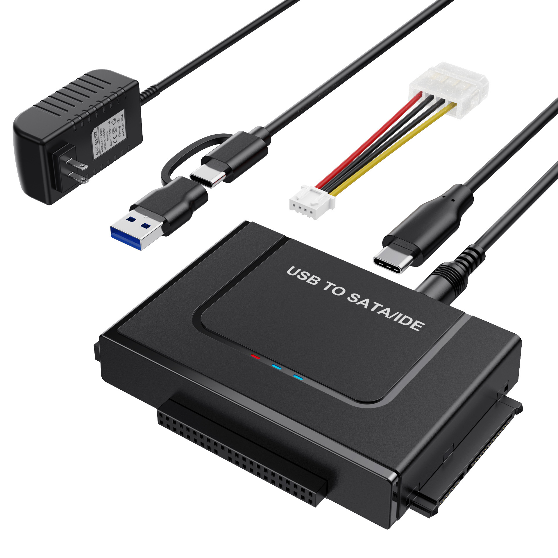 adapter SATA/IDE na USB 3.0 adapter dysku twardego Konwerter robić uniwersalnego dysku twardego IDE SATA HDD SSD 2,5/3,5 cala z zasilaczem 12V 2A