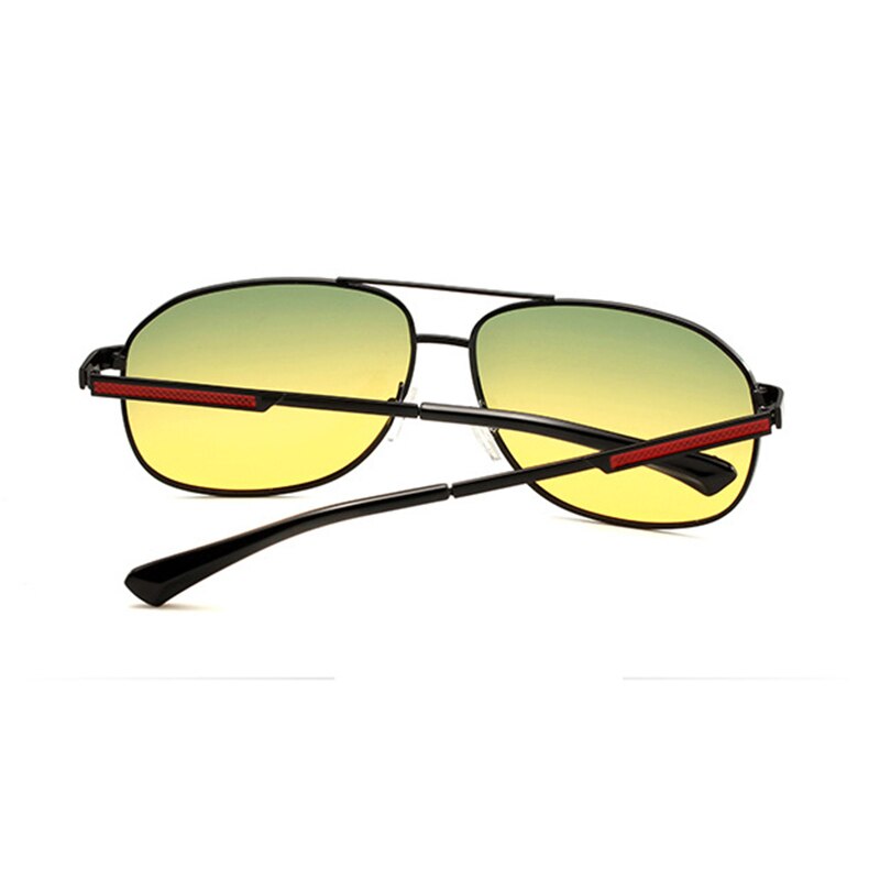 Lunettes de soleil polarisées dégradées pour hommes, conduite de jour et de nuit, Double usage, Vision nocturne, haut, vert, bas, lentille jaune, L3