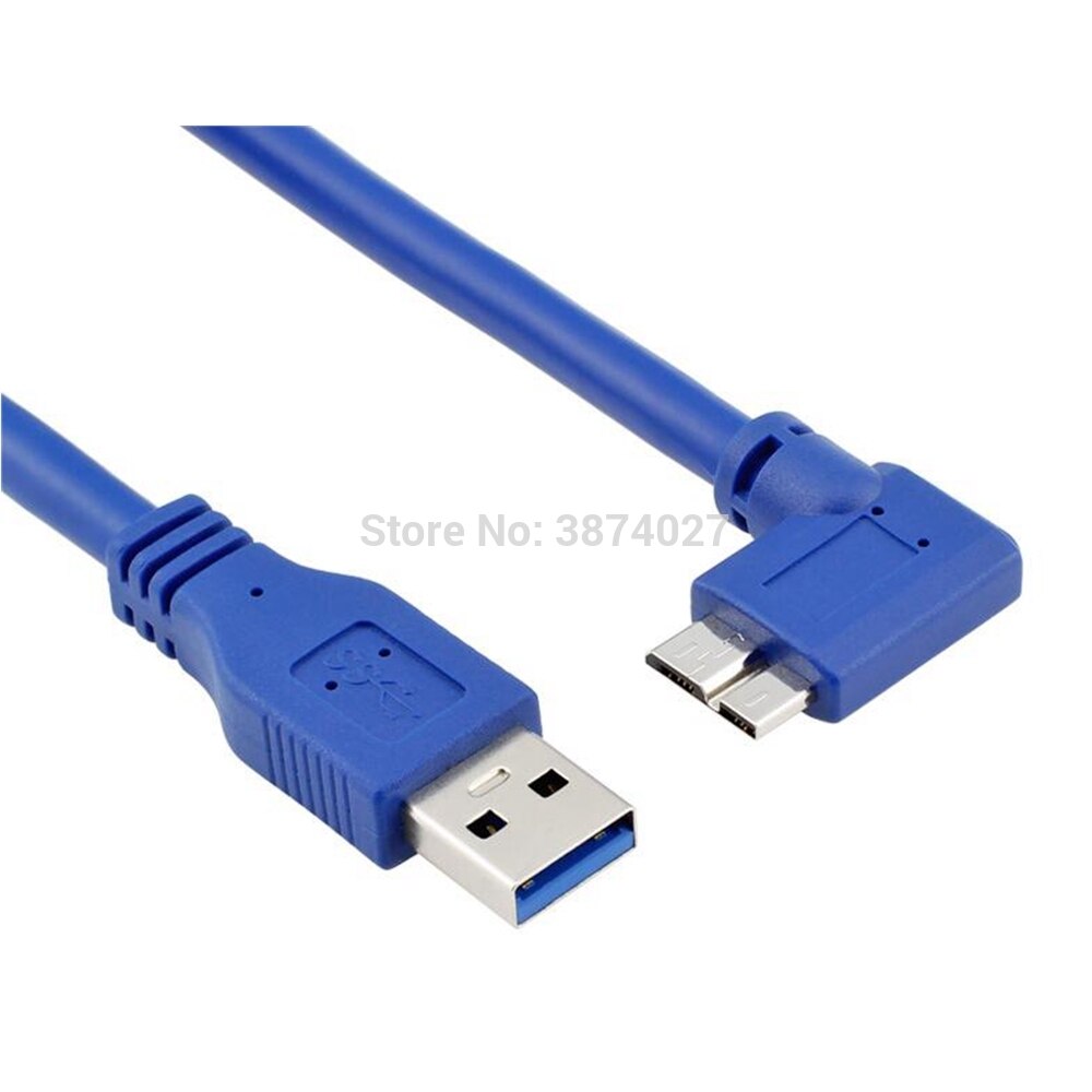 High Speed USB 3.0 to 90 Degree Right Angled Micro B Cable for Mobile Hard Disk USB 3.0 Cable line 60cm/100cm