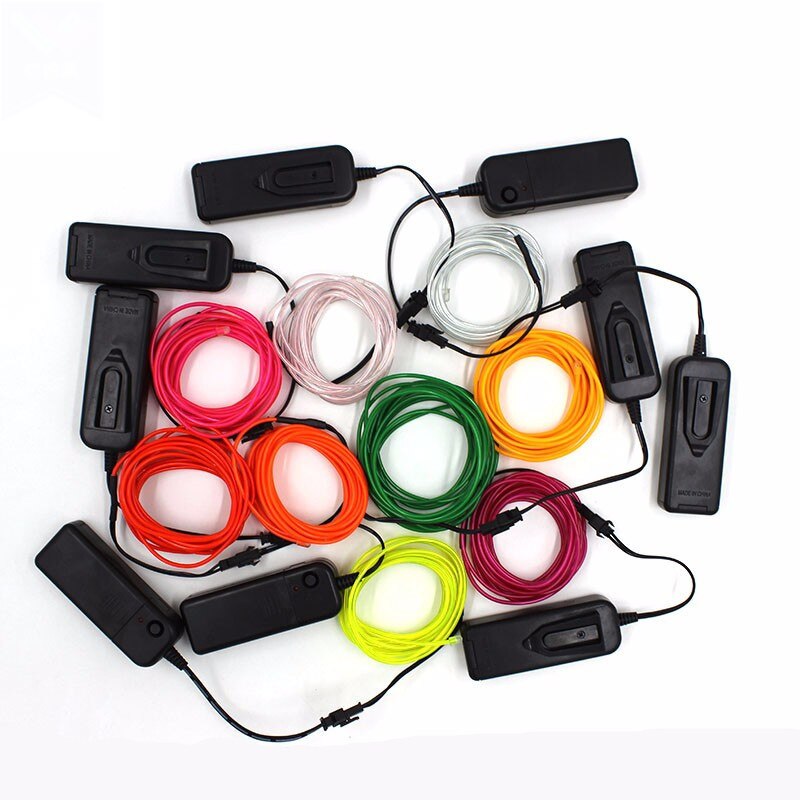 Glow EL Wire Cable LED Neon Christmas Dance Party DIY Costumes Clothing Luminous Car Light Ball Festivial Decoration