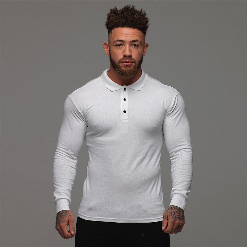 T-shirt à manches longues pour homme, vêtement de Sport, Fitness, musculation, séchage rapide: WHITE / XXL
