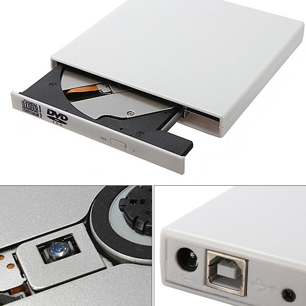Portable USB 2.0 Office For PC Laptop Lightweight External Plastic Optical Ultra Thin Home CD Driver
