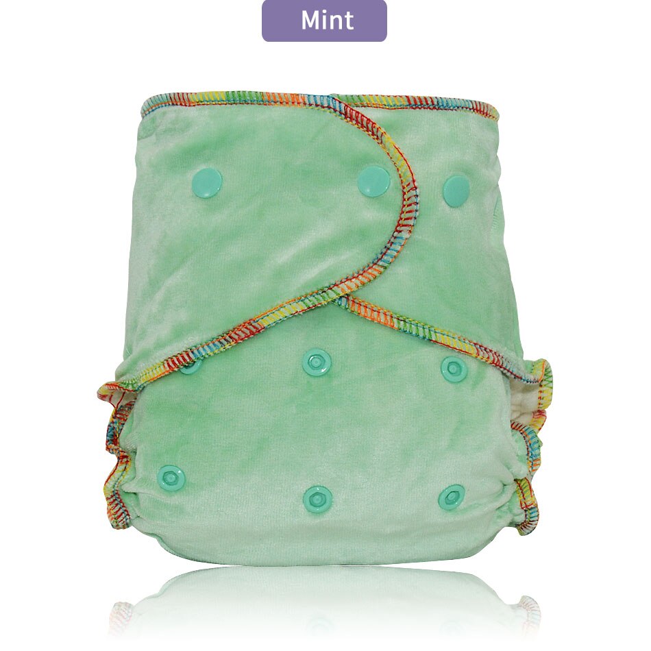 Miababy Bamoo Velours Doek Luier Milieuvriendelijke Wasbare Baby Nappy Herbruikbare Onesize Ingerichte Luier: mint