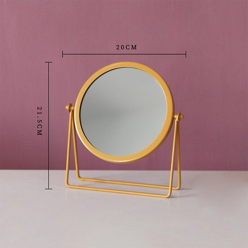 Runde machen-hoch Spiegel Stehend Tisch Kosmetik Spiegel Kommode Dekorative Jahrgang Spiegel für Schlafzimmer Dekoration: B Gelb