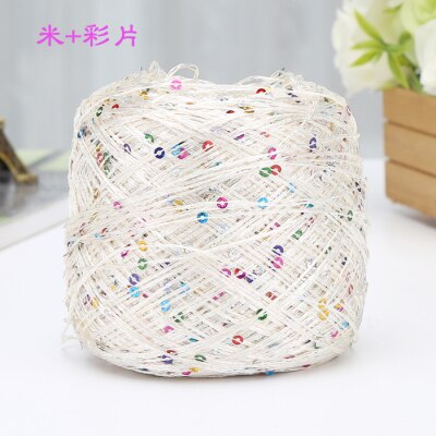 100g/ball Shiny Sequin Yarn Colorful Crochet Thin Thread Yarn for Hand Knitting Sweater Shawl Yarn DIY Crochet Hook Thread: 46