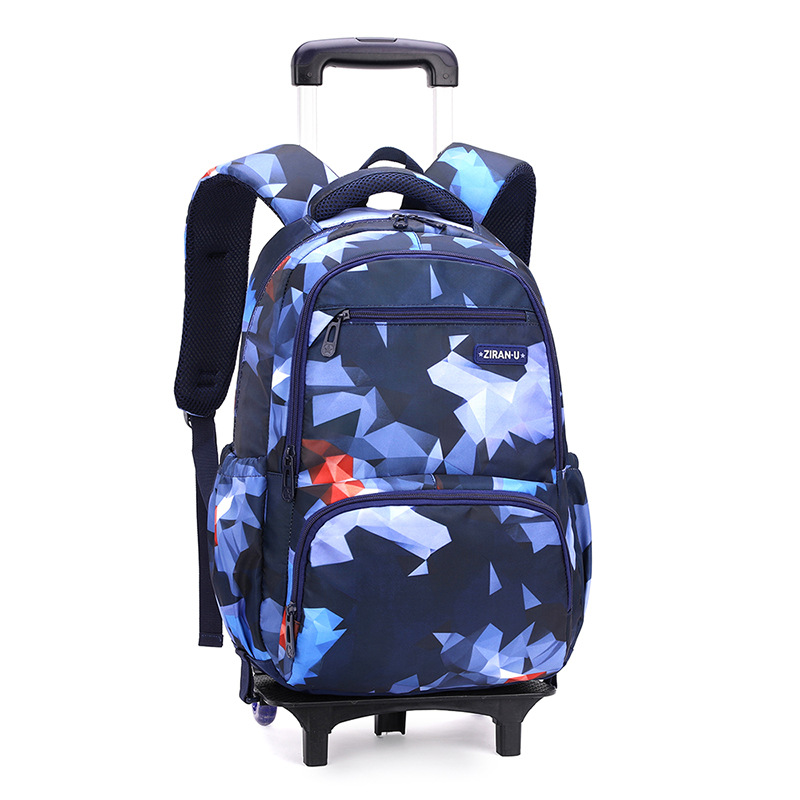 Schoolrugzaktas met wielen Terug naar school Rolling Bags Student-rugzak op wielen voor jongensmeisjes Kinderen Schooltrolleytas: Beige