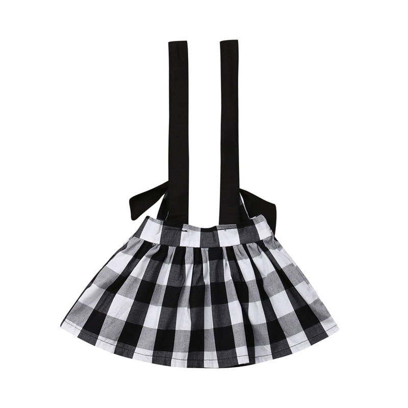 Emmababy Girls Skirt Summer Toddler Baby Girl Party Princess Cotton Strap Skirt Plaid Kids Skirts Girls Sundress 6M-4Y
