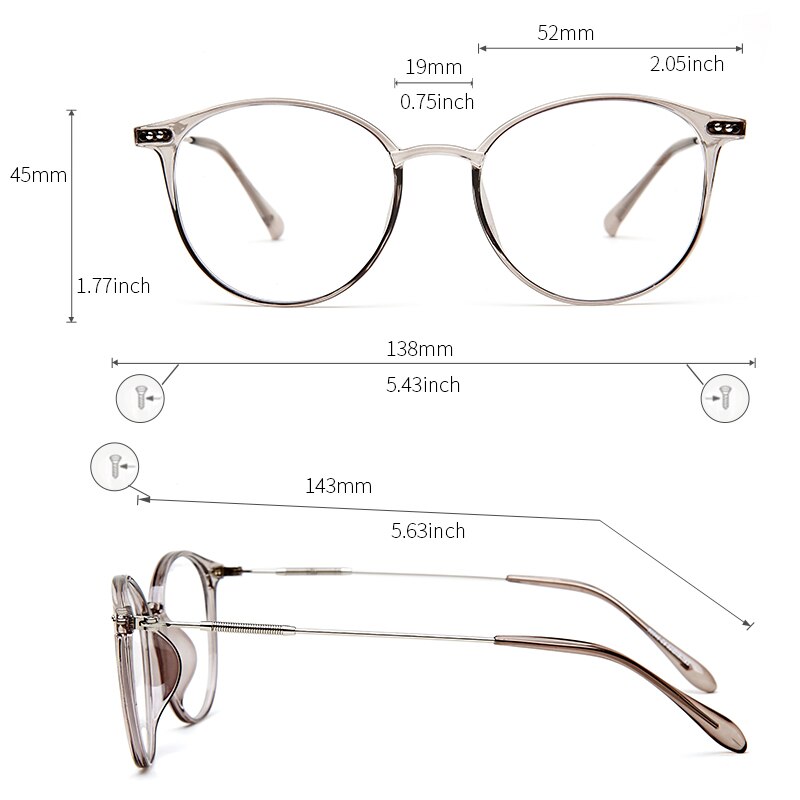 KANSEPT Acetate Glasses Frame Women Round Prescription Eyeglasses Ultralight Myopia Circle Eye Glasses Frame 90045