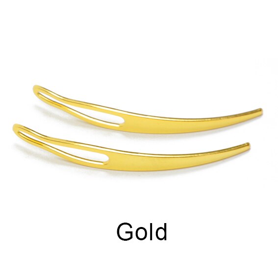2 pcs Dreadlocks Interlocking Needles Crochet Wig Needle Curved Hair Needle for Making Wigs Hair Interlocking Tools: gold
