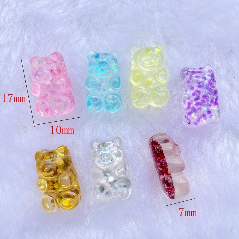 20 pçs/lote bonito urso misto flatback resina kawaii scrapbooking enfeites acessórios diy e49: Mixed A