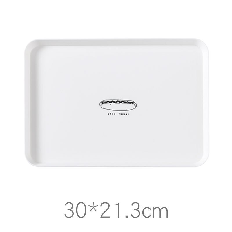 30*21cm pp plastbricka nordisk rektangulär tallrik hem enkel frukostbricka tebricka middagstallrik dessert liten bricka: Mönster hamburgare
