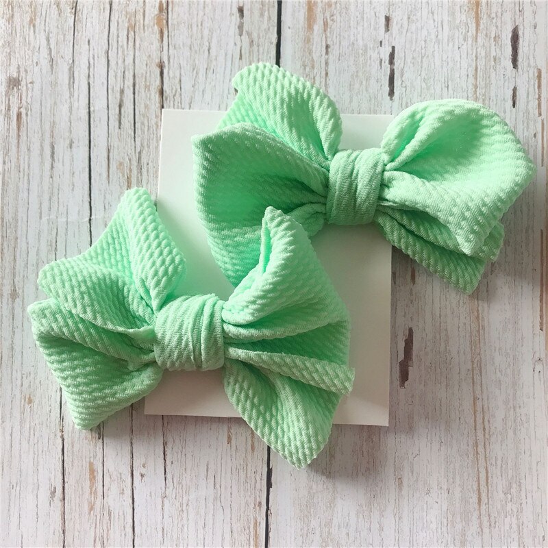 2Pcs Infant Kids Baby Girls Hair Bow Clips Headwear Ribbon Bowknot Barrettes