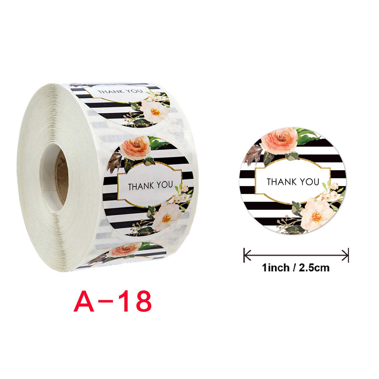 500pcs Roll Seal Label Handmade Custom Sticker Cut And Paste Flower Handmade Crafts Decoration Thank You Seal Sticker: A-18