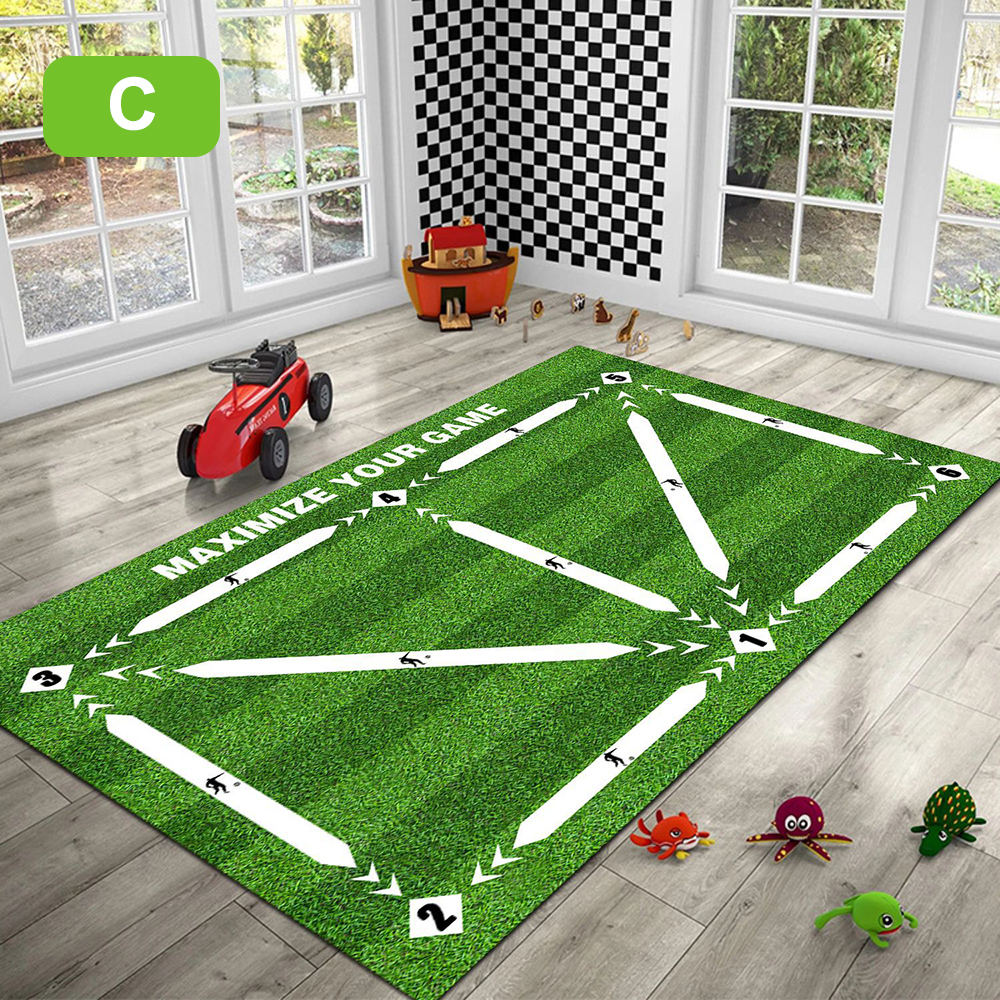 Football Training Mat Durable Non Slip Foldable Kids Adults Training Mat Football Training Indoor Ourdoor Equipment: WHITE
