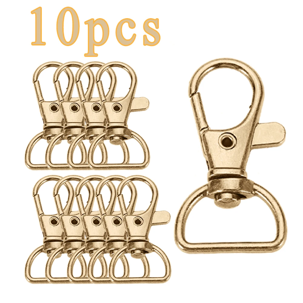 5/10/20pcs Swivel Clasps with D Ring Lanyard Snap Hooks Keychain Clip Hook Metal Lobster Claw Clasp for Keyrings Crafting Sewing: GRAY