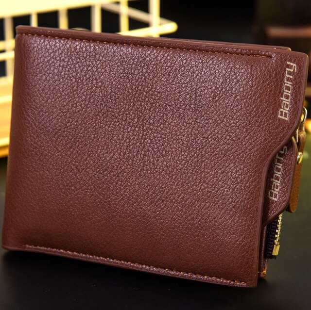 Xiaomi Men Card Holder Antimagnetic Anti-Radio Frequency Identification RFID Short wallet card case: coffee