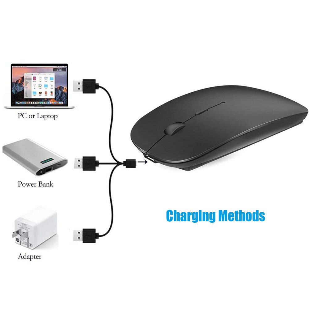 Wireless Mouse Bluetooth Rechargeable USB Optical Mause Ergonomic Silent Mouse for PC Laptop Computer Xiaomi Macbook