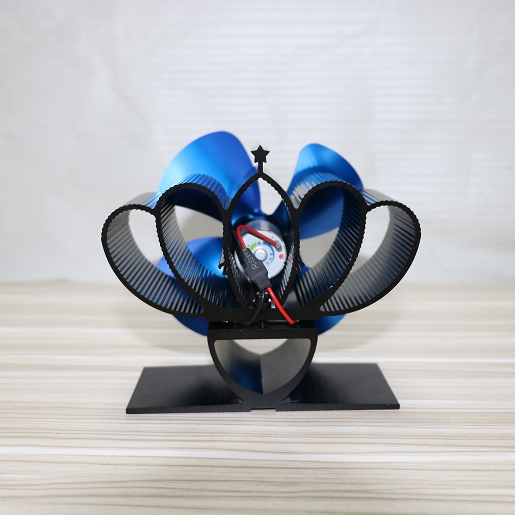 Wood Stove Fan - Heat Powered - 4-Blade Eco-Friendly - for Log Burners & Fireplaces