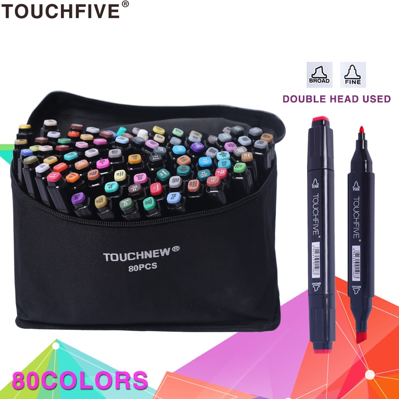 TouchFIVE 168 Colors Alcoholic Dual Headed Manga Painting Markers Sets Sketch Set Liners For Drawing Marker Art Supplies